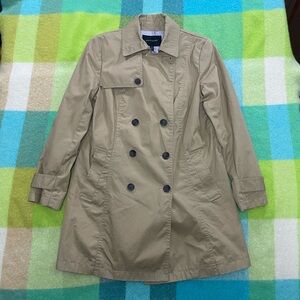 Banana republic double breasted tan trench coat women’s